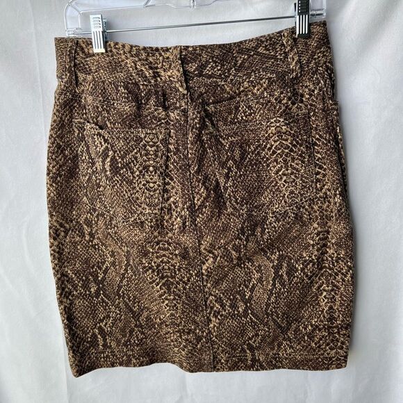 Chaps Womens y2k Snakeskin Pattern Denim Skirt Size 4 Pockets - Picture 6 of 6